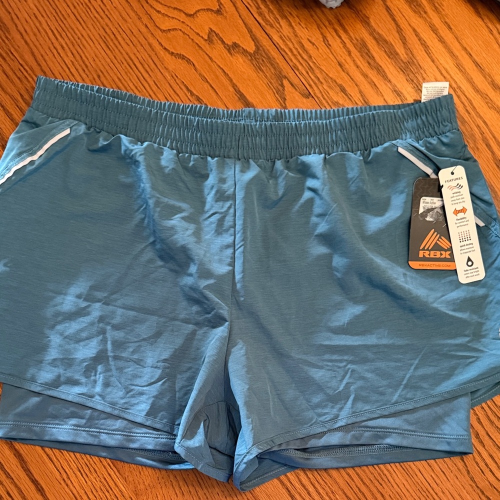 RBX Women's Teal-Blue Athletic Shorts